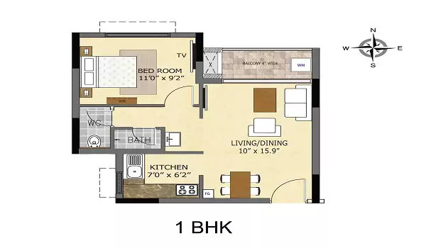 3bhk 991sq.ft